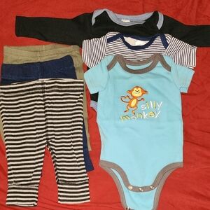 See Pics For brand And Size. Blue and Gray Bodysuits for Infants